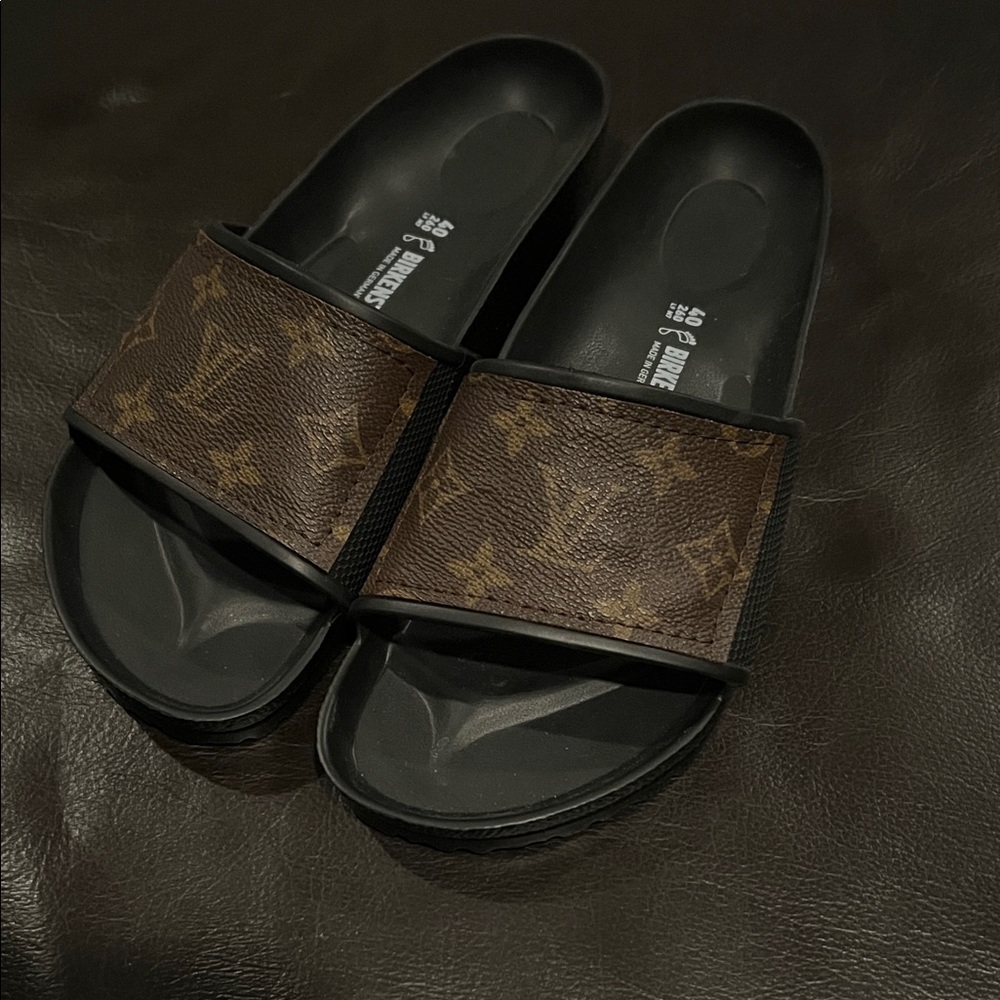 Repurposed designer birkenstock slides size 40